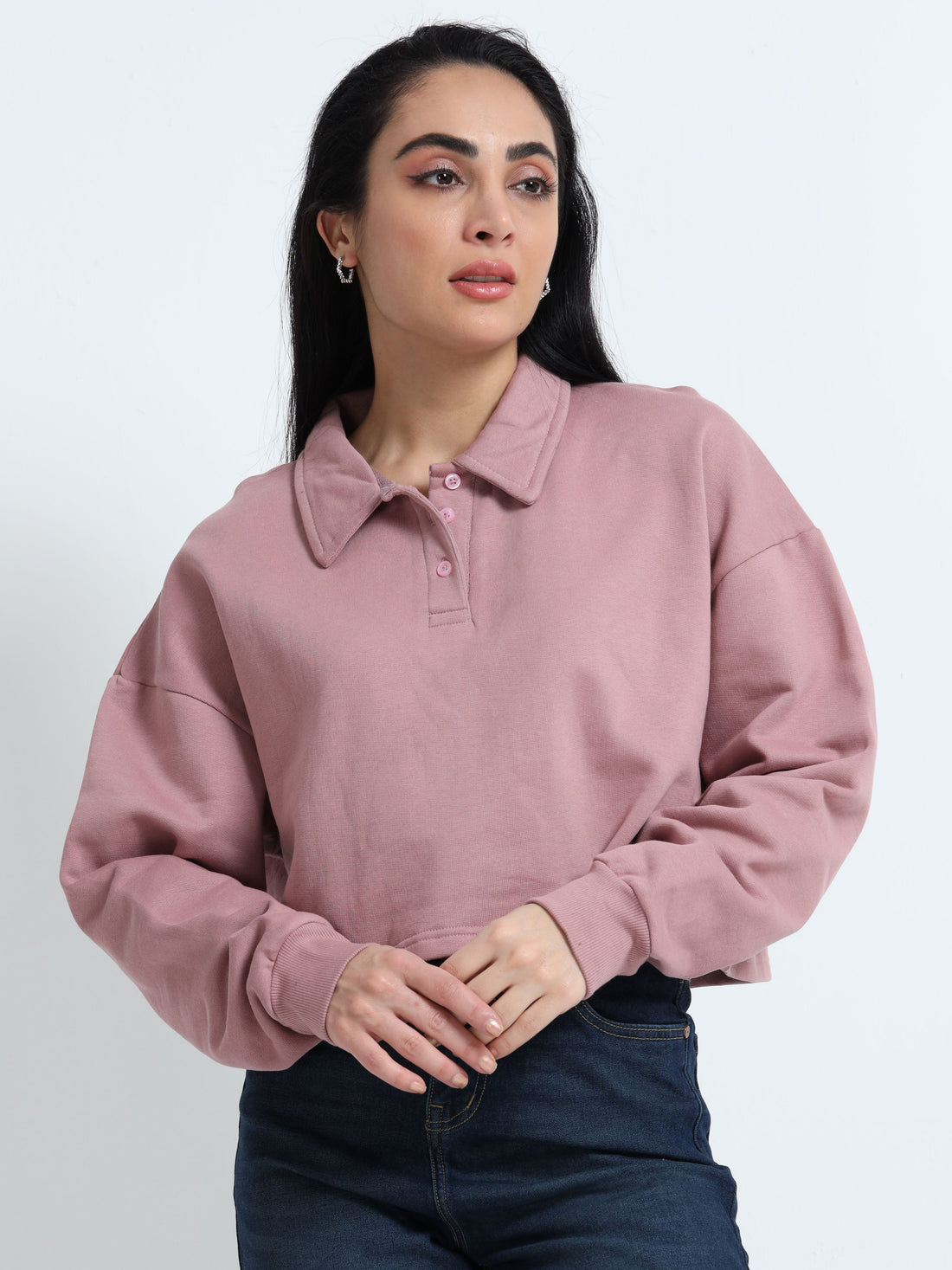 Women Polo Croptop Tshirts (Lt Purple)