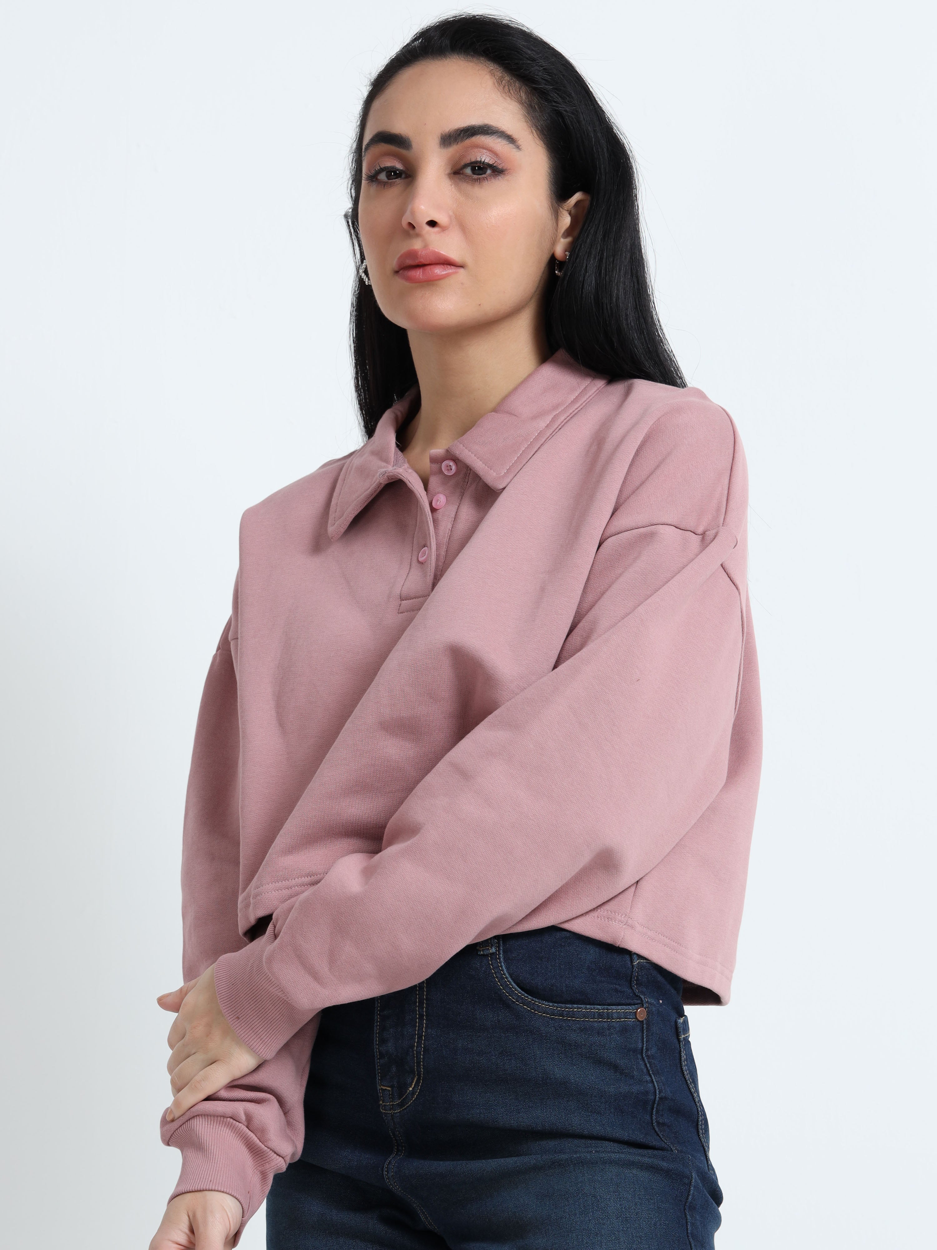 Women Polo Croptop Tshirts (Lt Purple)