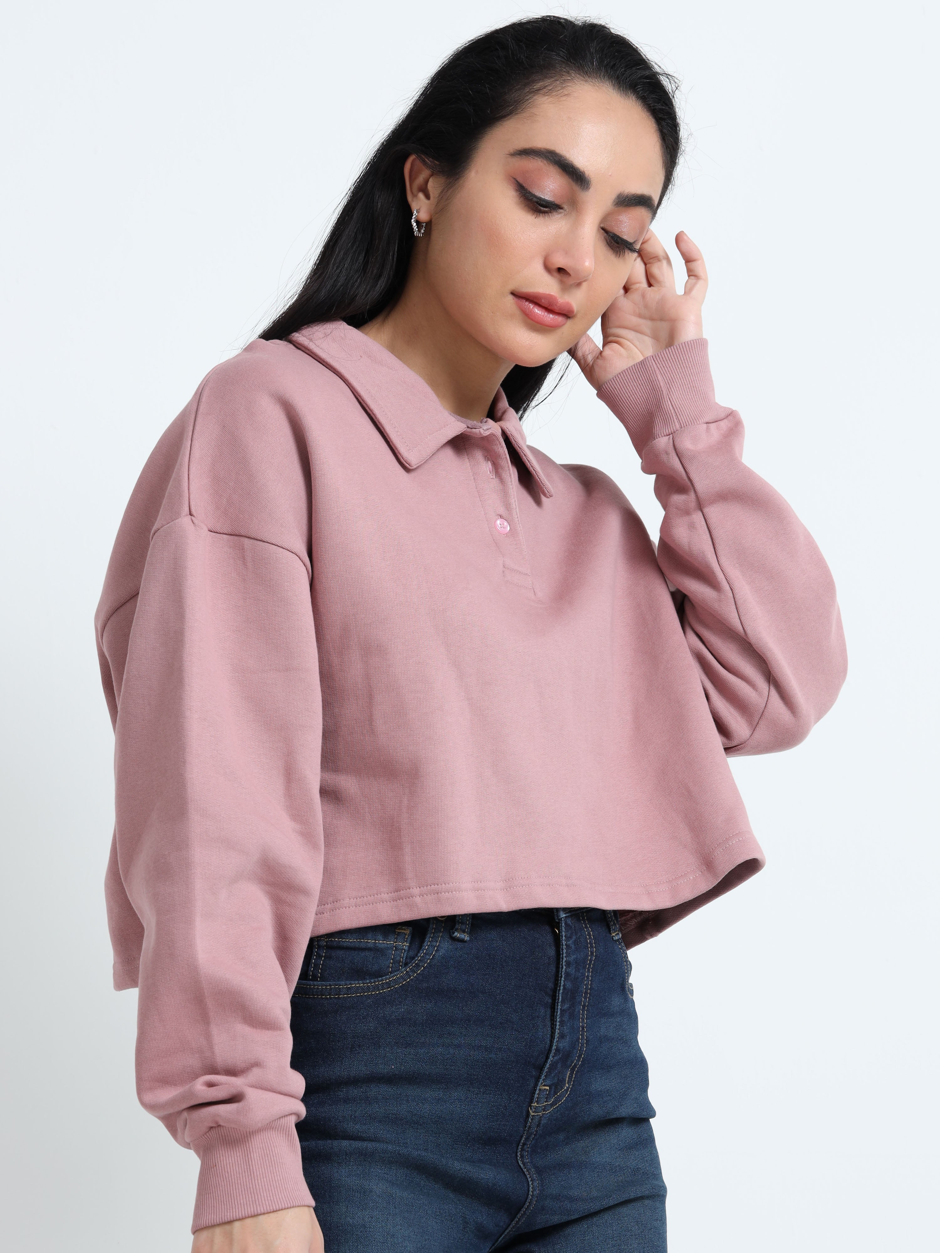 Women Polo Croptop Tshirts (Lt Purple)