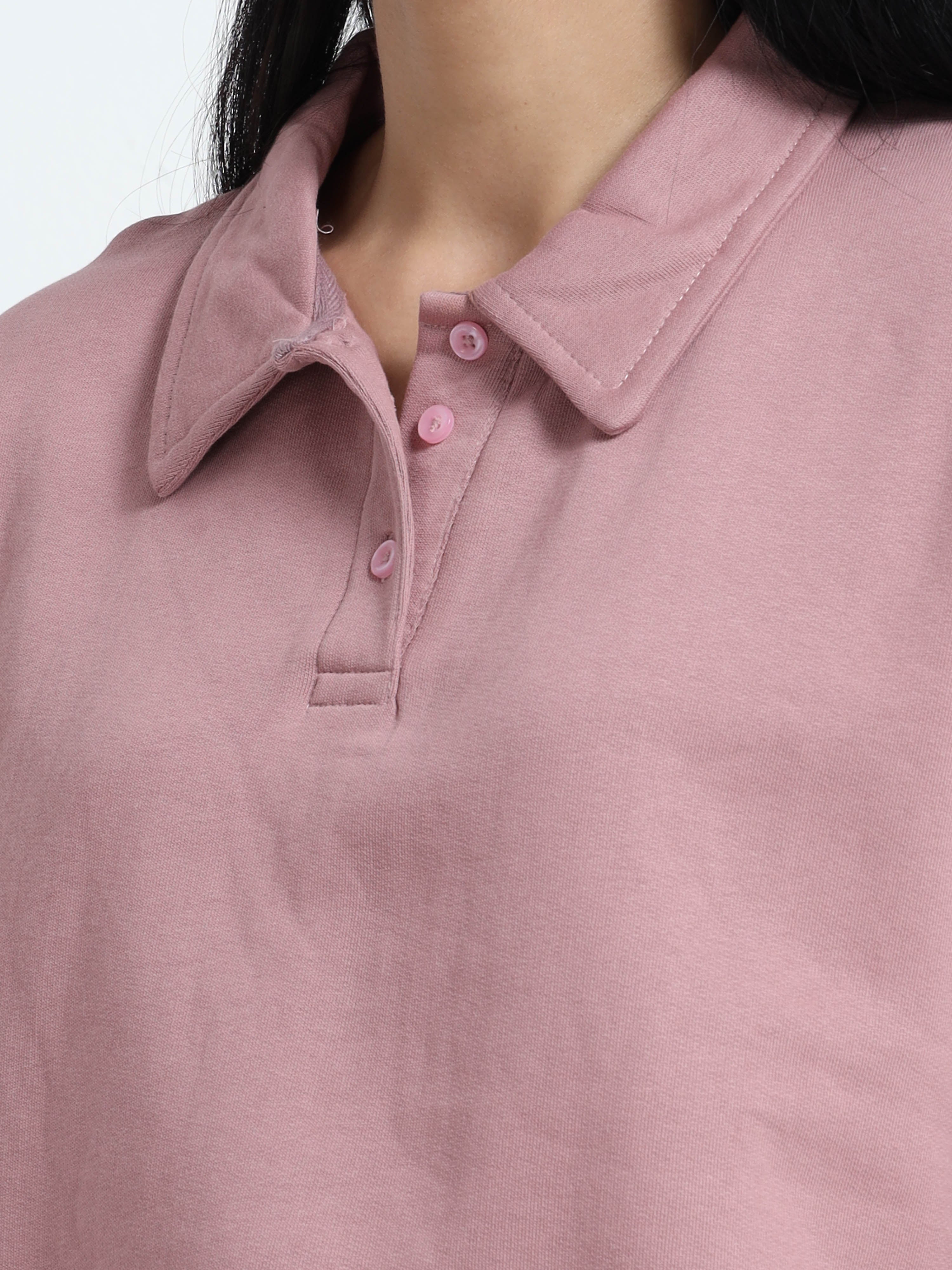 Women Polo Croptop Tshirts (Lt Purple)