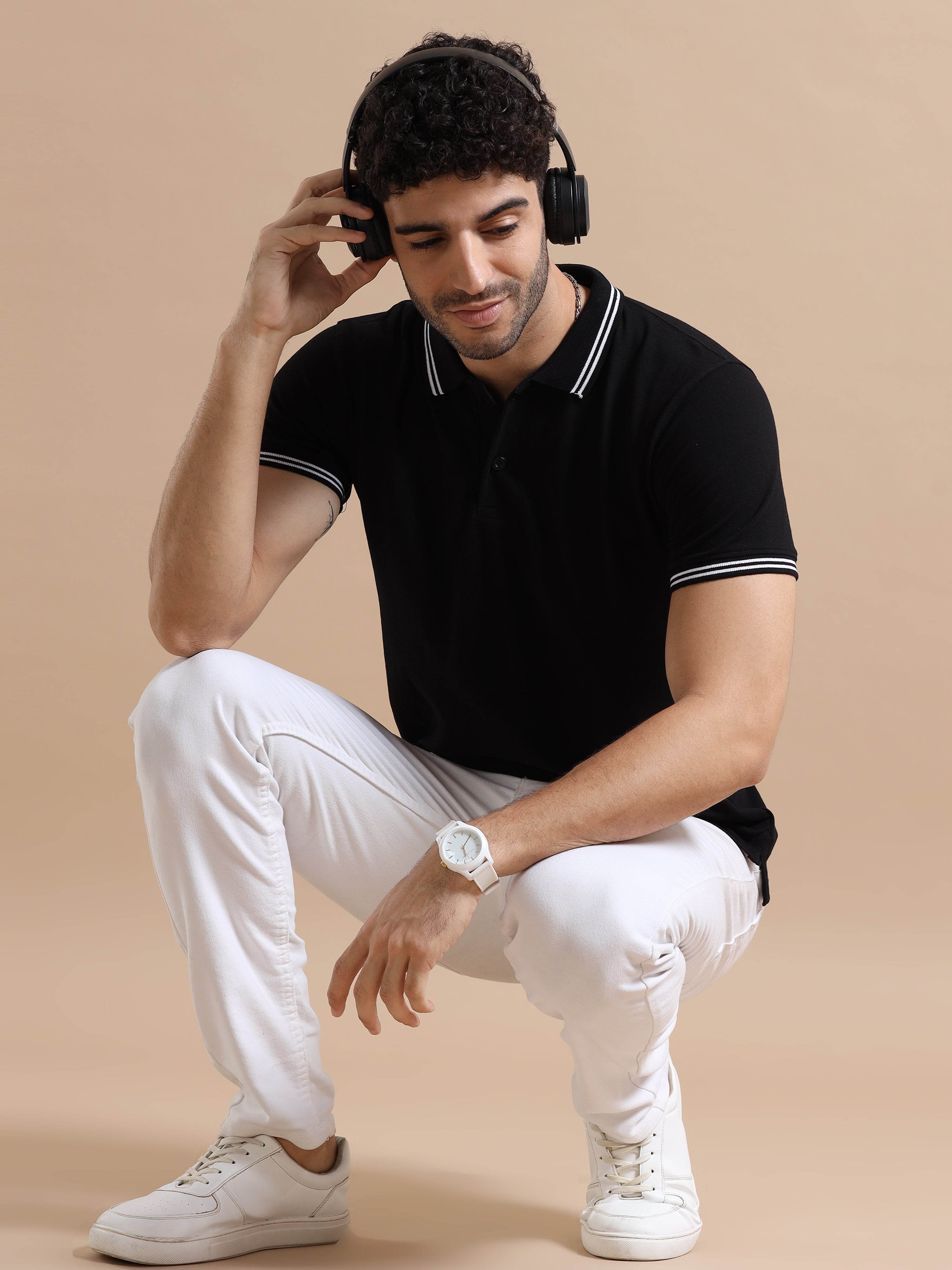 Regular polo Tshirt ( Black )