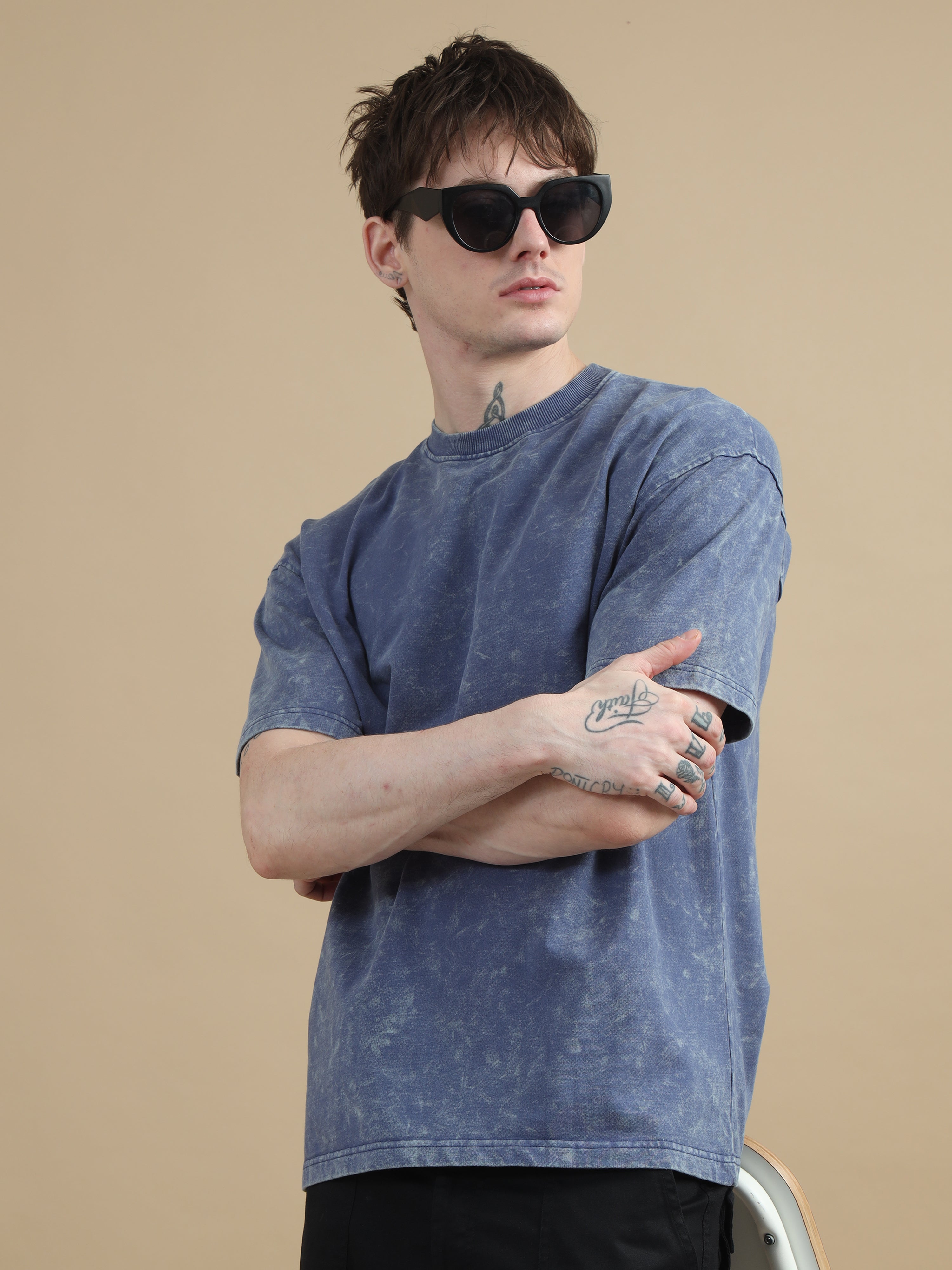 Acid wash tshirt (Denim Blue)