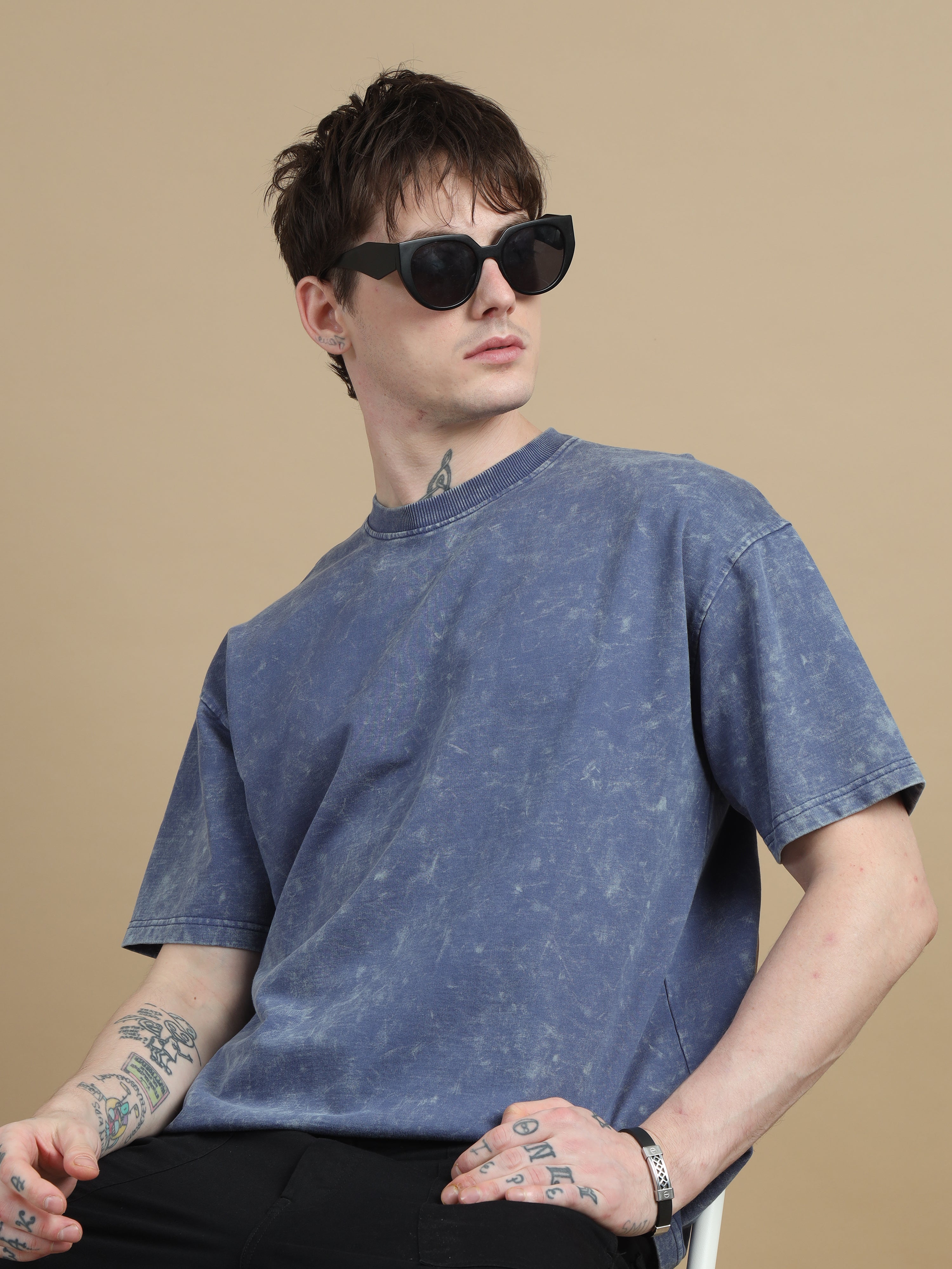 Acid wash tshirt (Denim Blue)