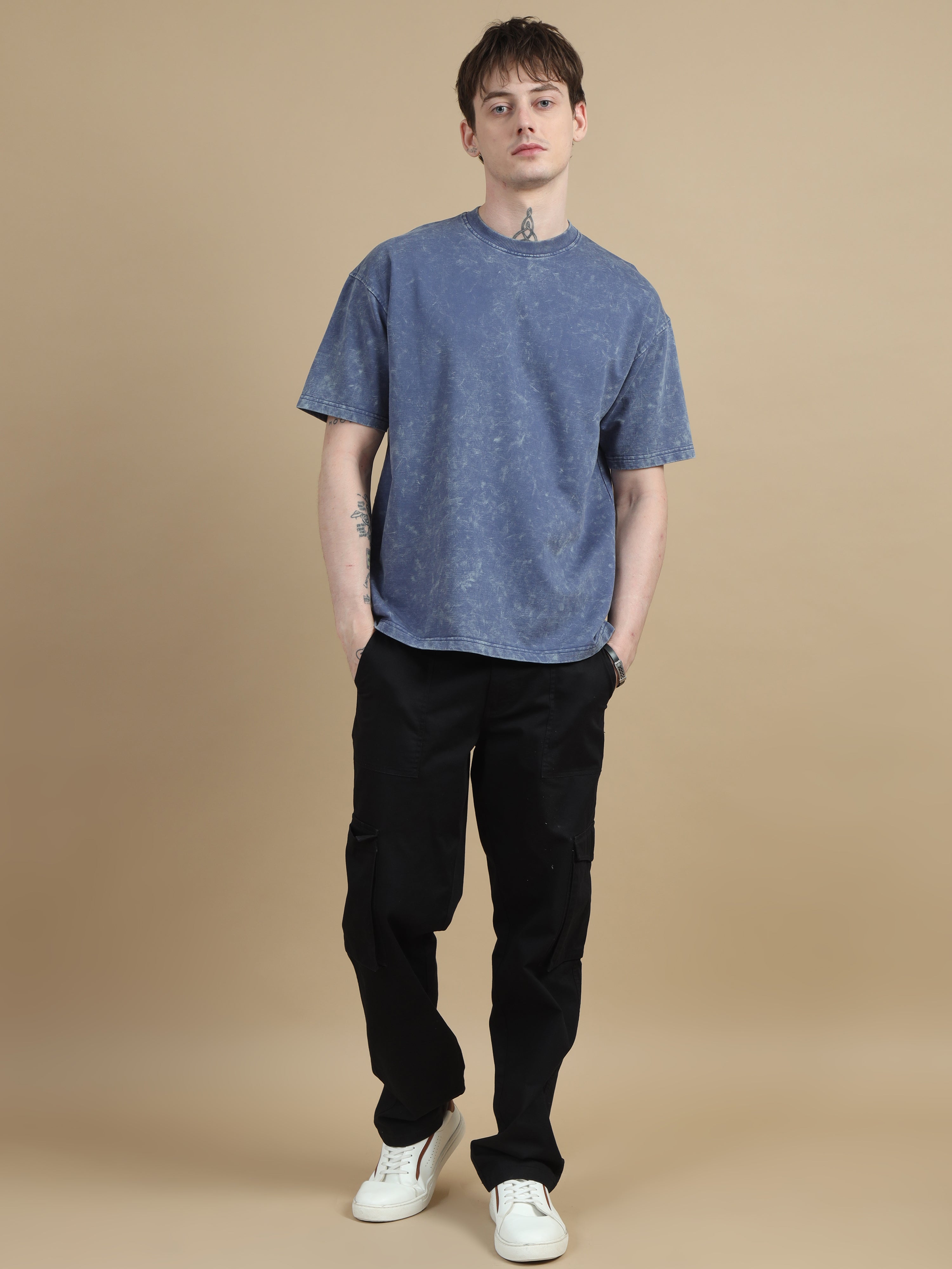 Acid wash tshirt (Denim Blue)