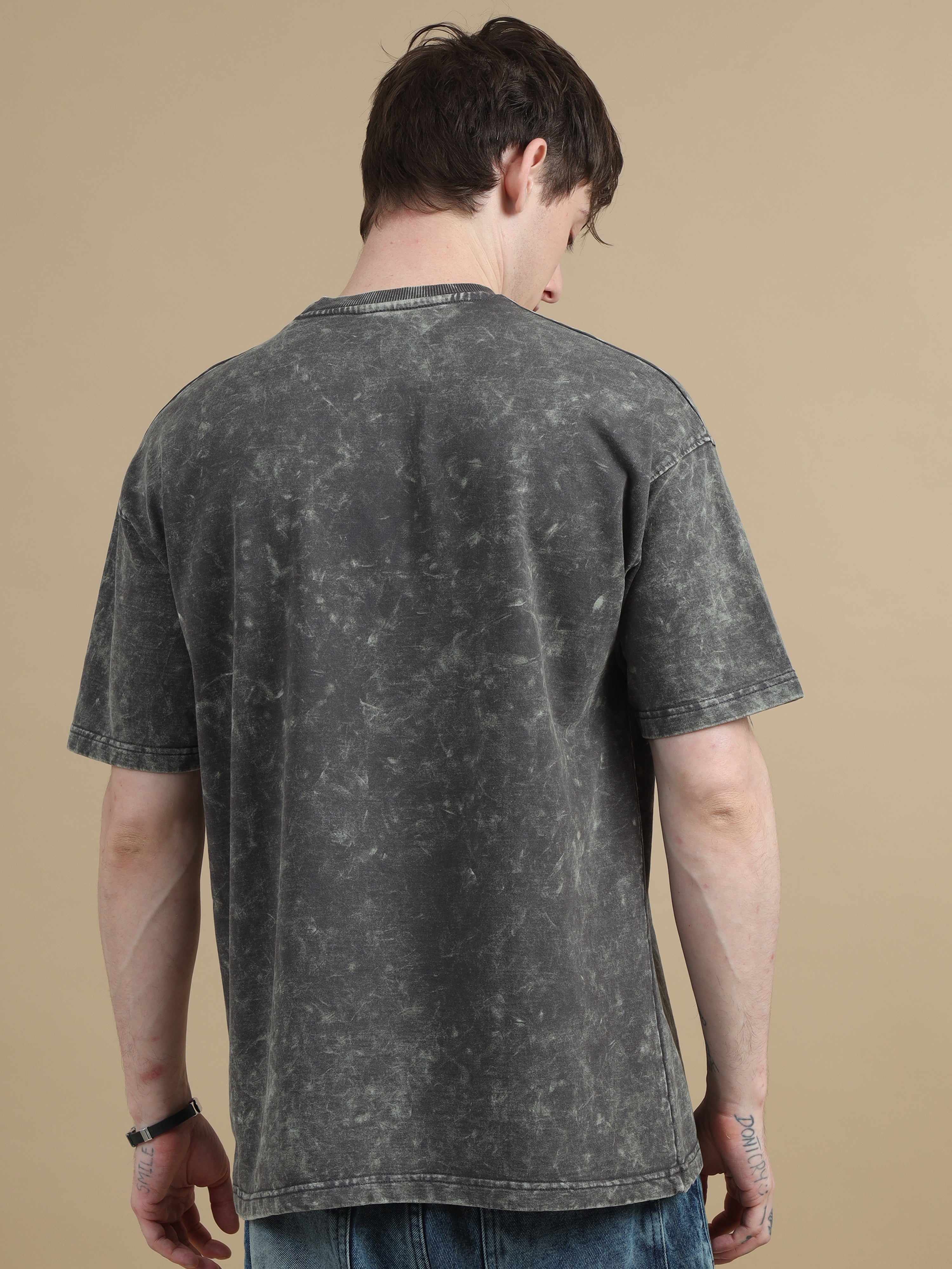 Acid wash tshirt (Dark Grey)