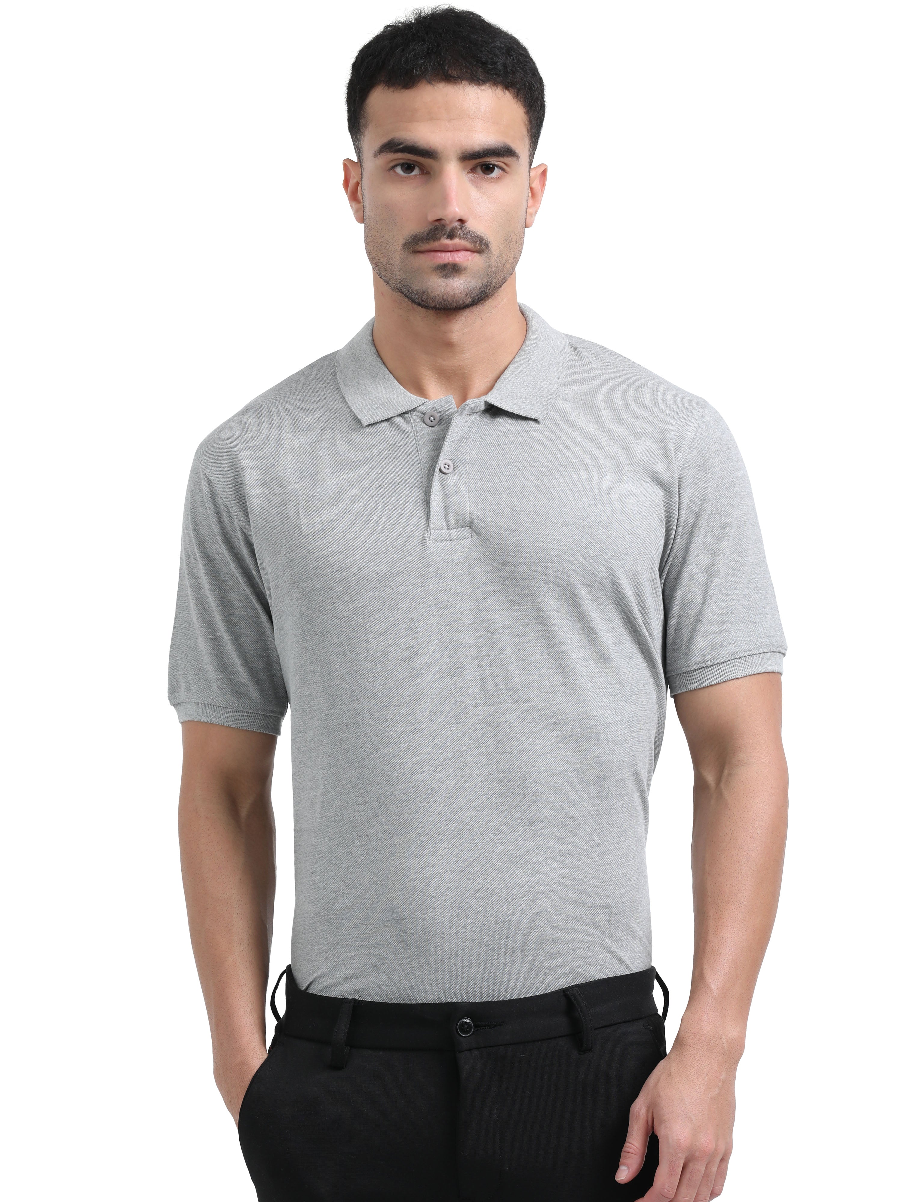 Regular polo Tshirt ( Grey Milange )