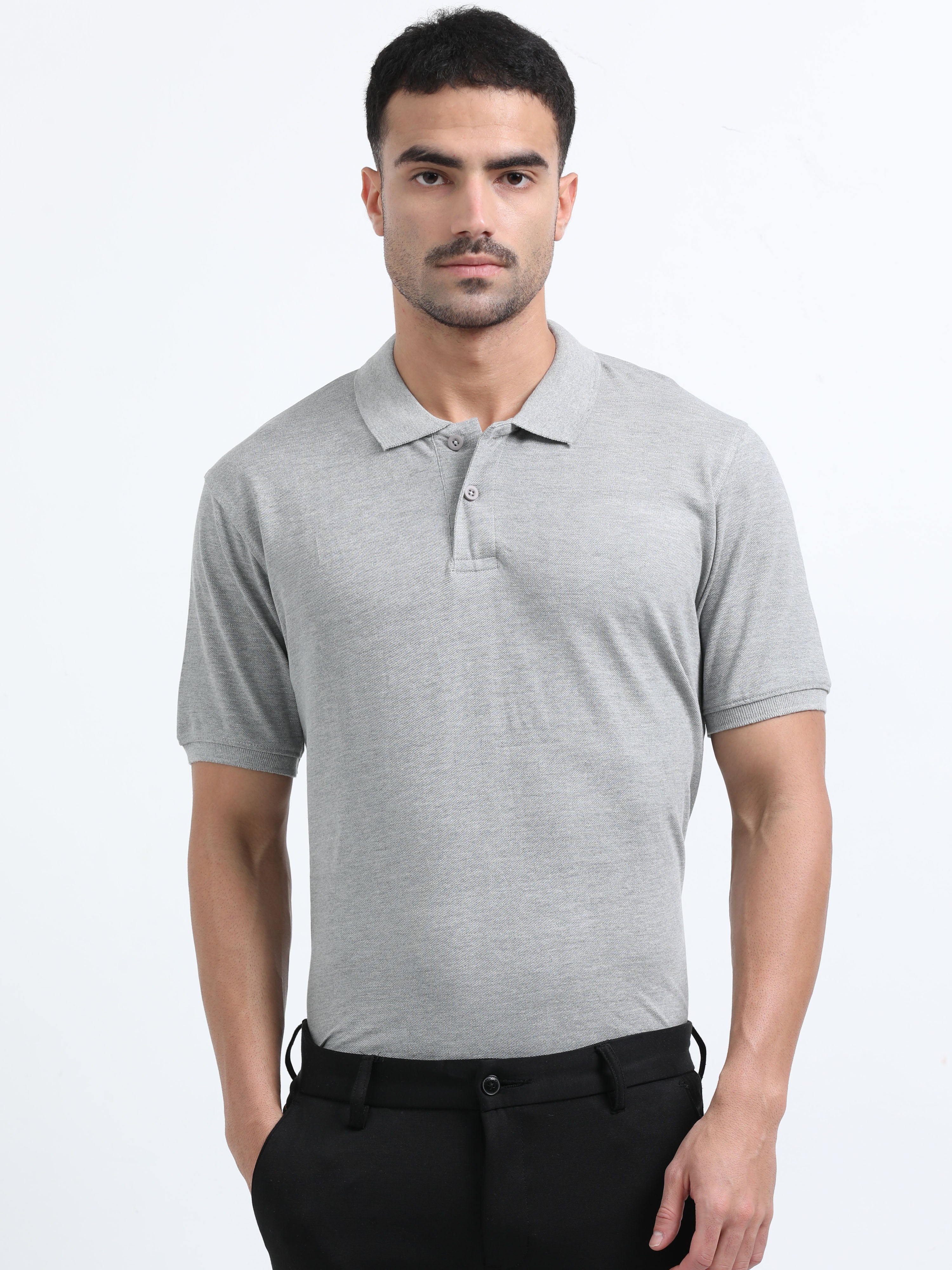 Regular polo Tshirt ( Grey Milange )