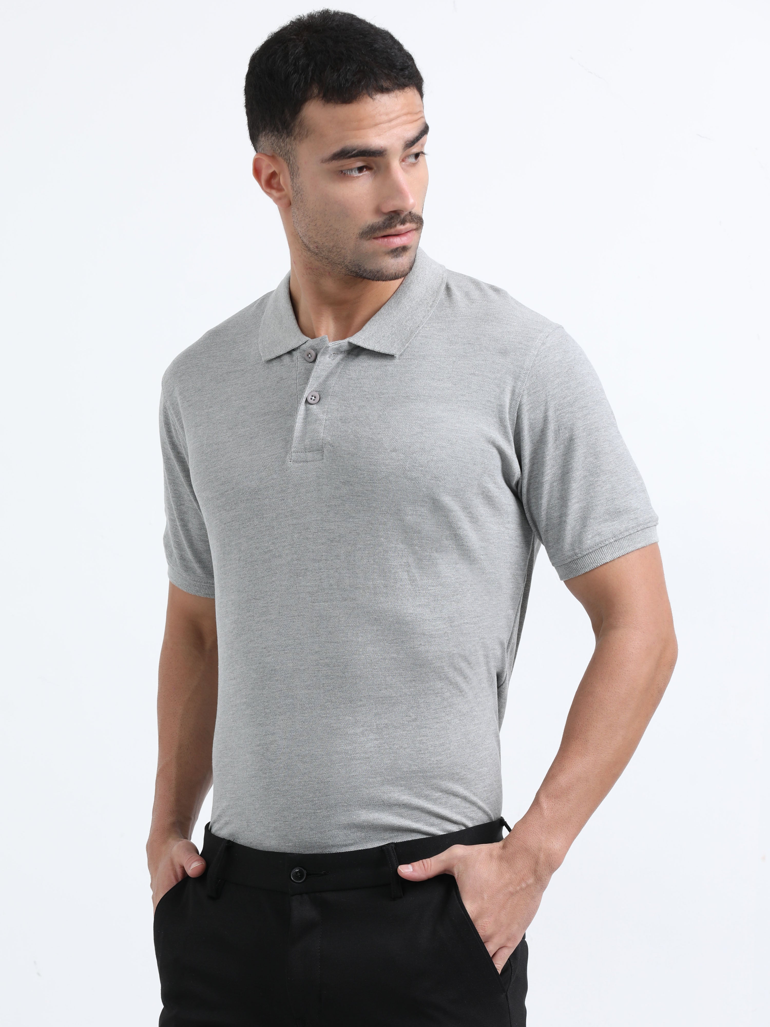 Regular polo Tshirt ( Grey Milange )