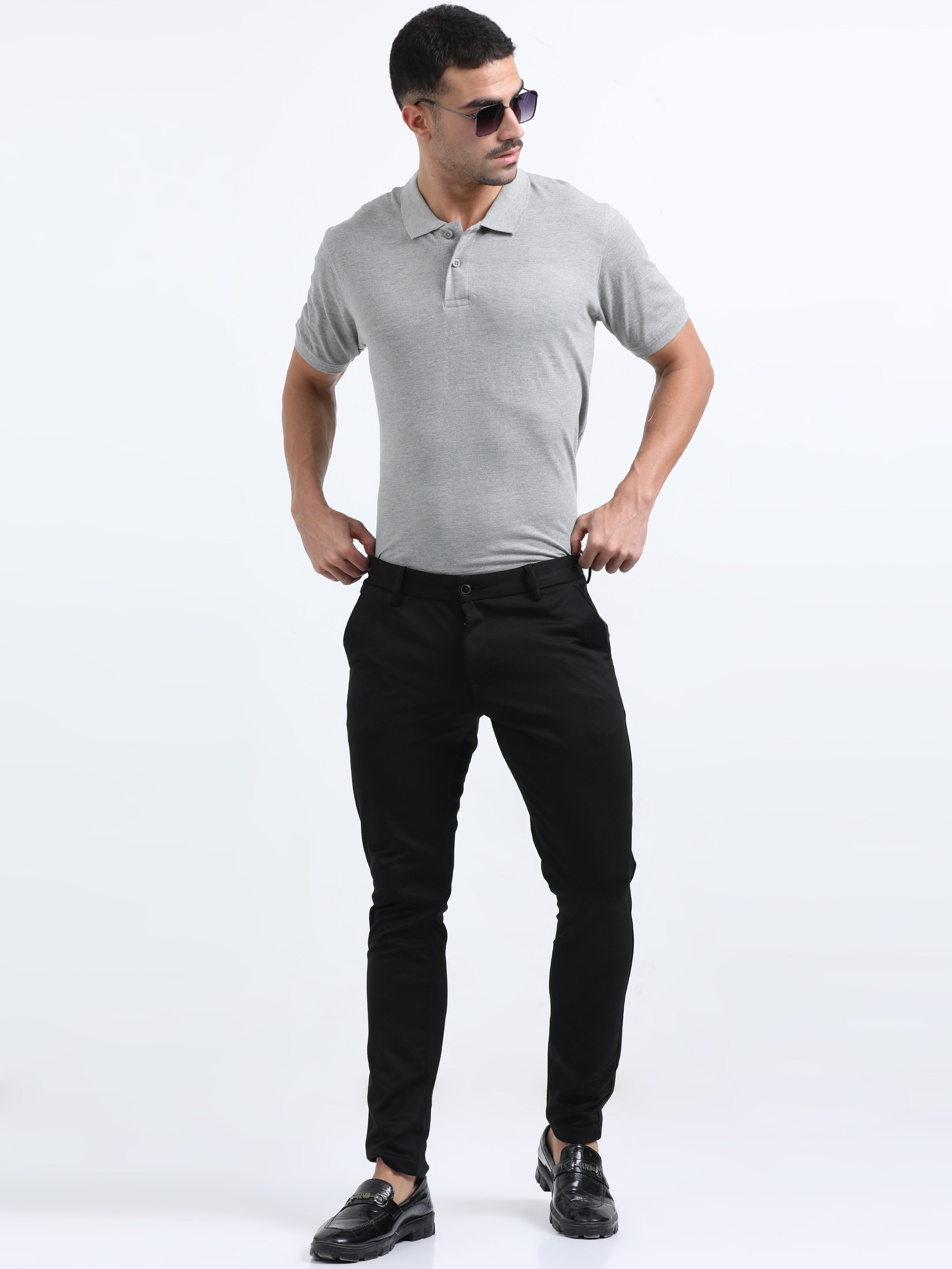 Regular polo Tshirt ( Grey Milange )