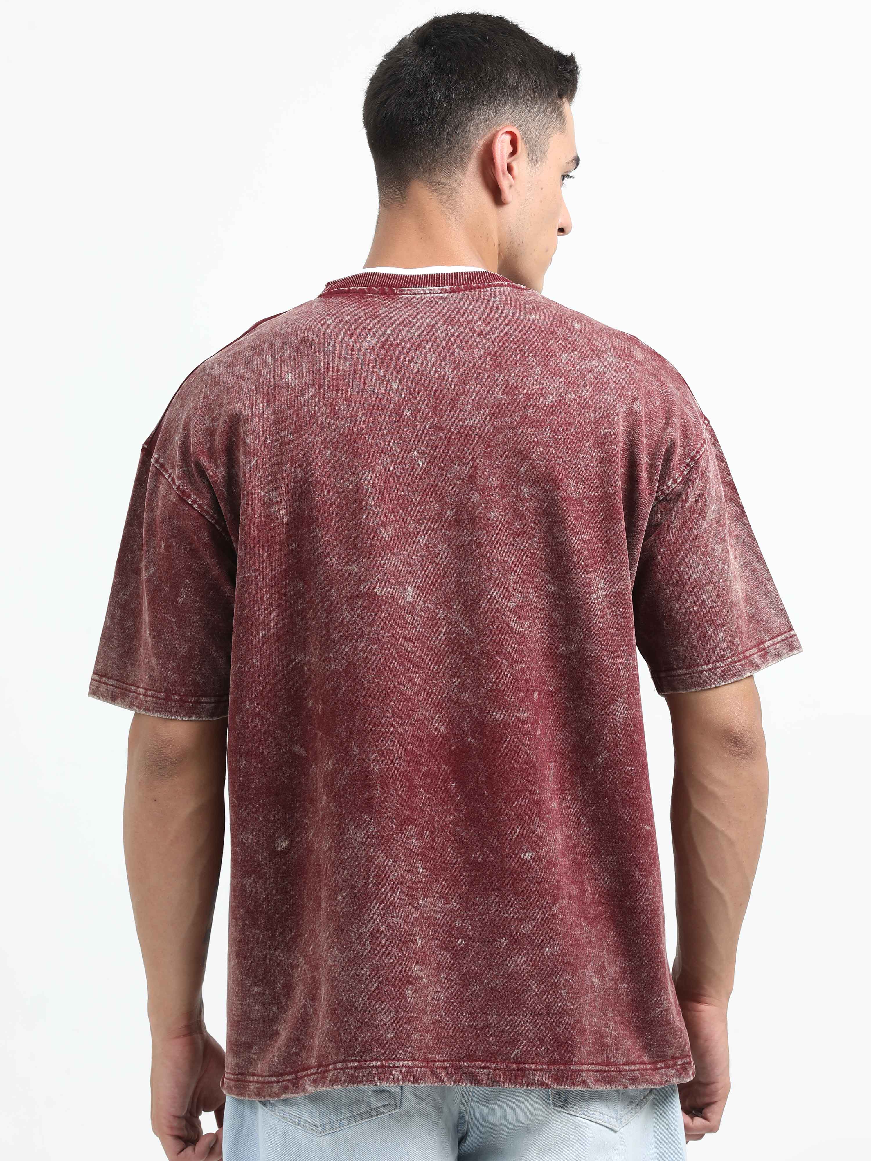 Acid wash tshirt (Maroon)