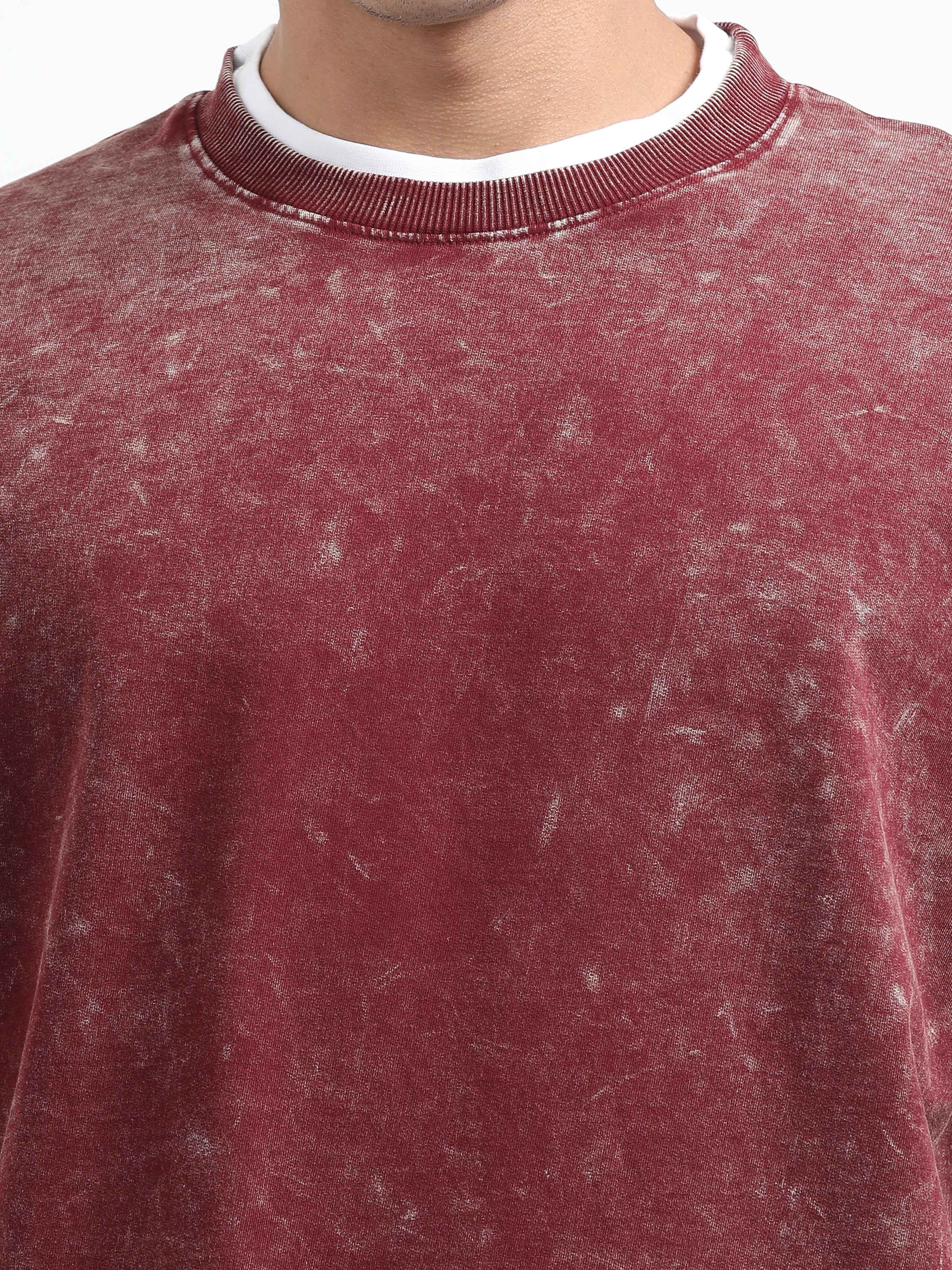 Acid wash tshirt (Maroon)
