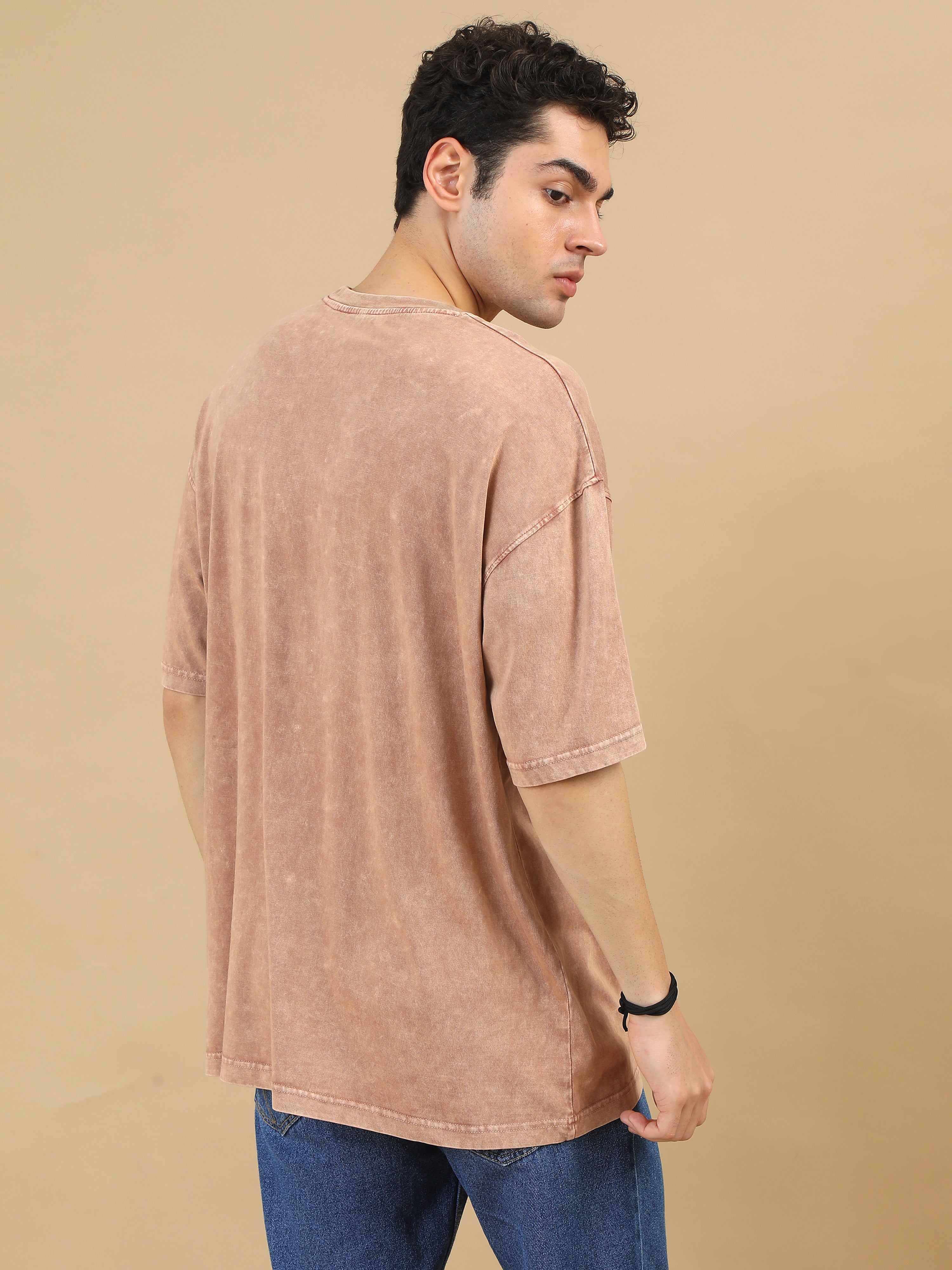 Acidwash Oversize Tshirt (Lt Brown )
