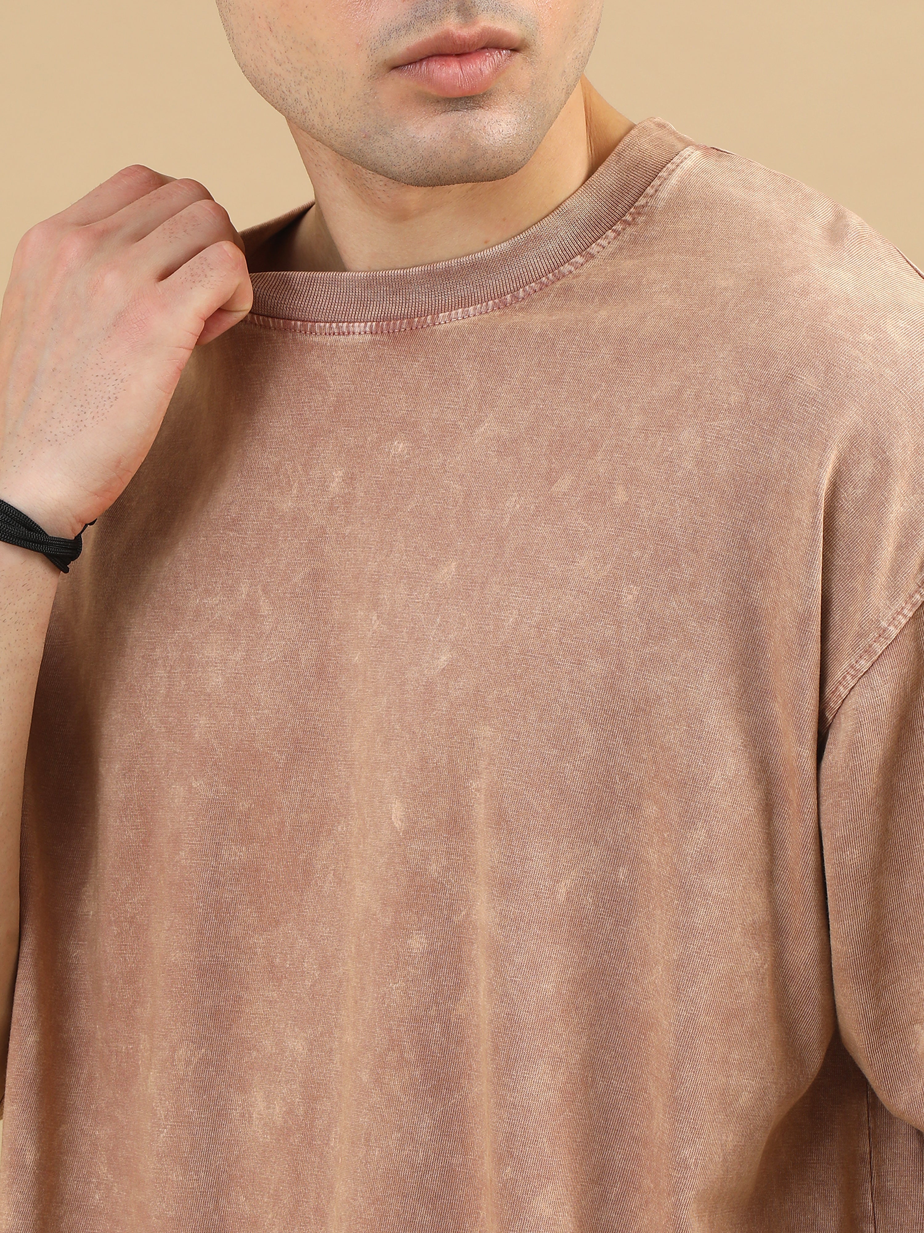 Acidwash Oversize Tshirt (Lt Brown )