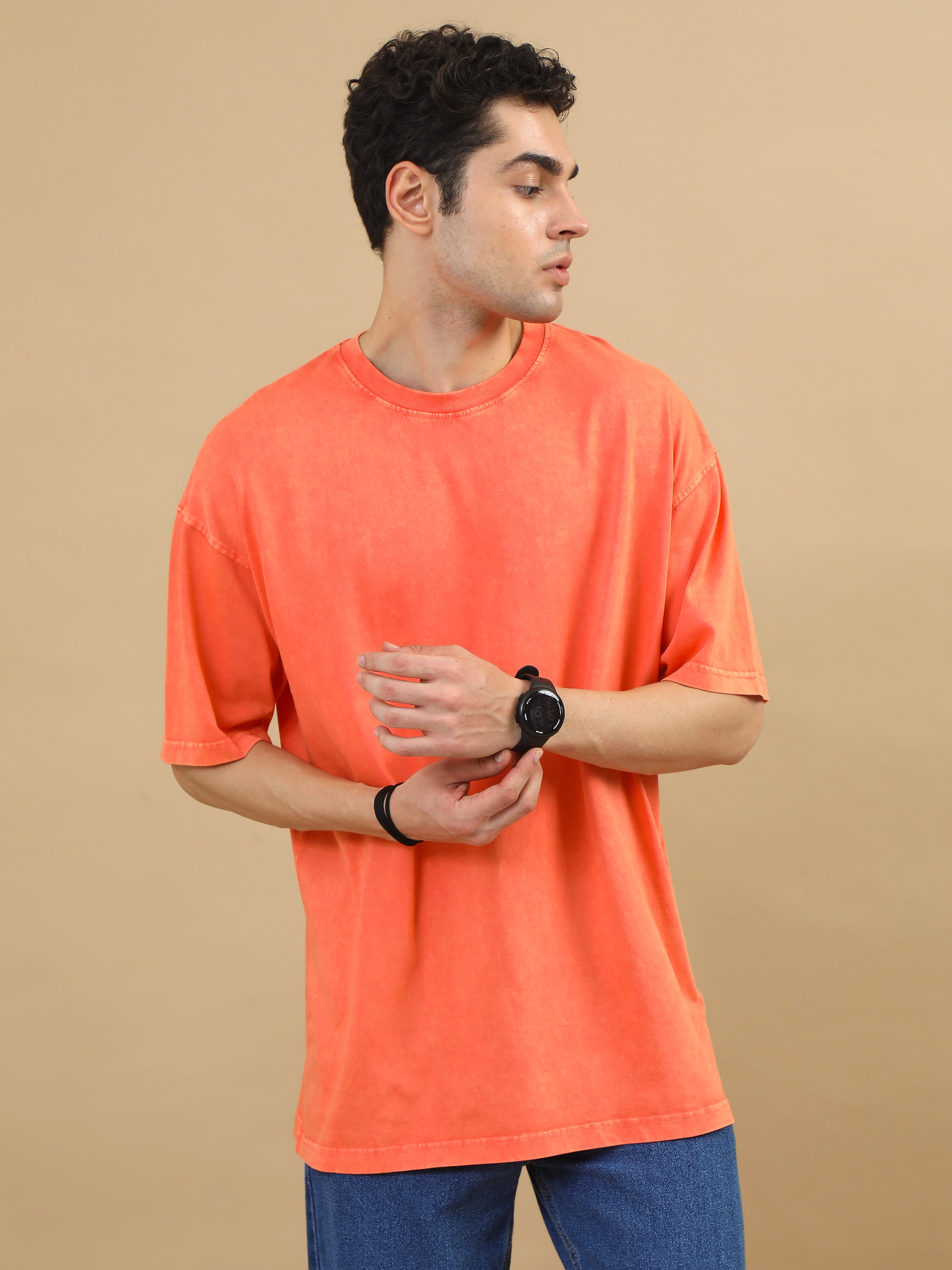 Acidwash Oversize Tshirt (Orange)