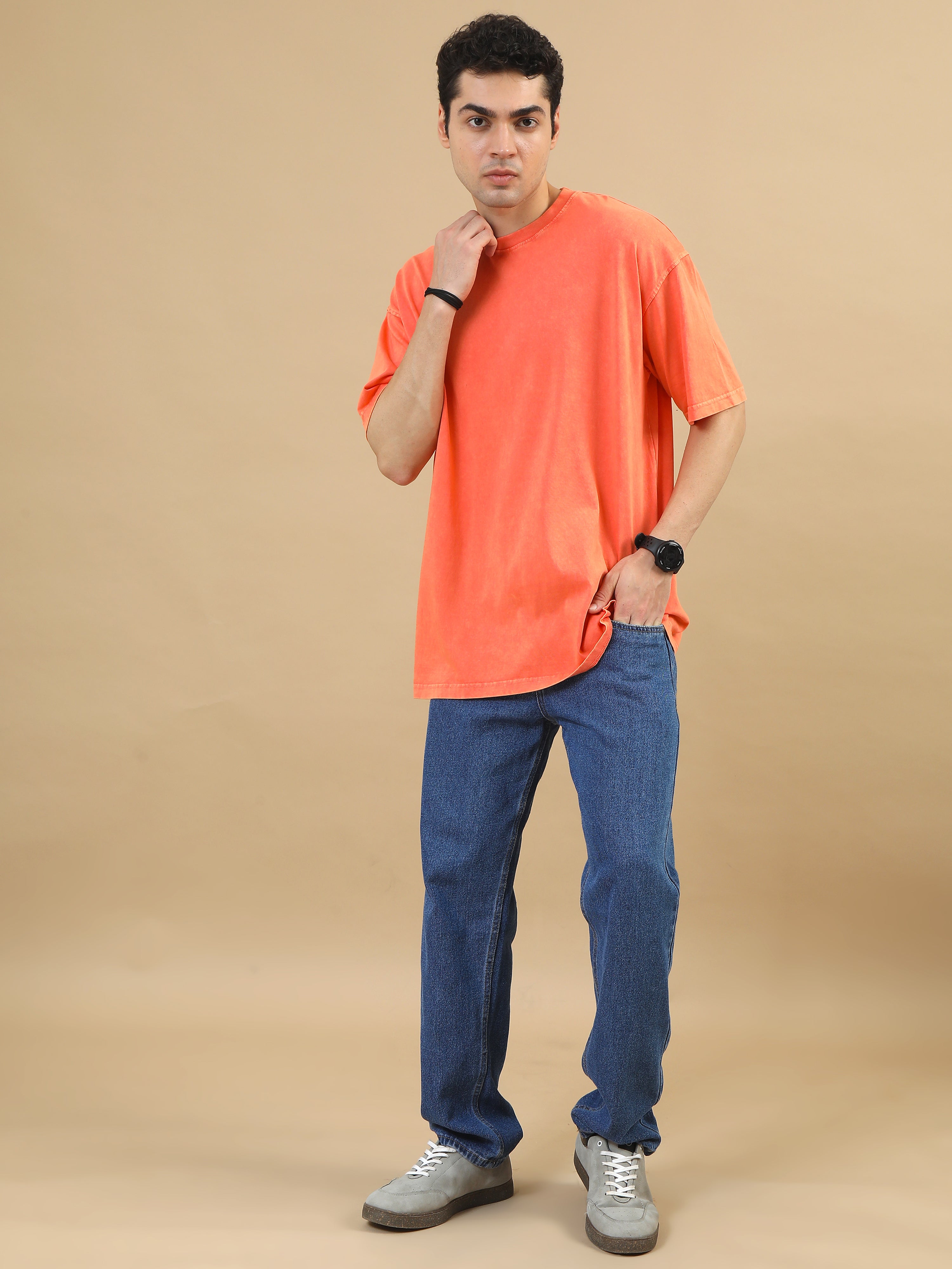 Acidwash Oversize Tshirt (Orange)