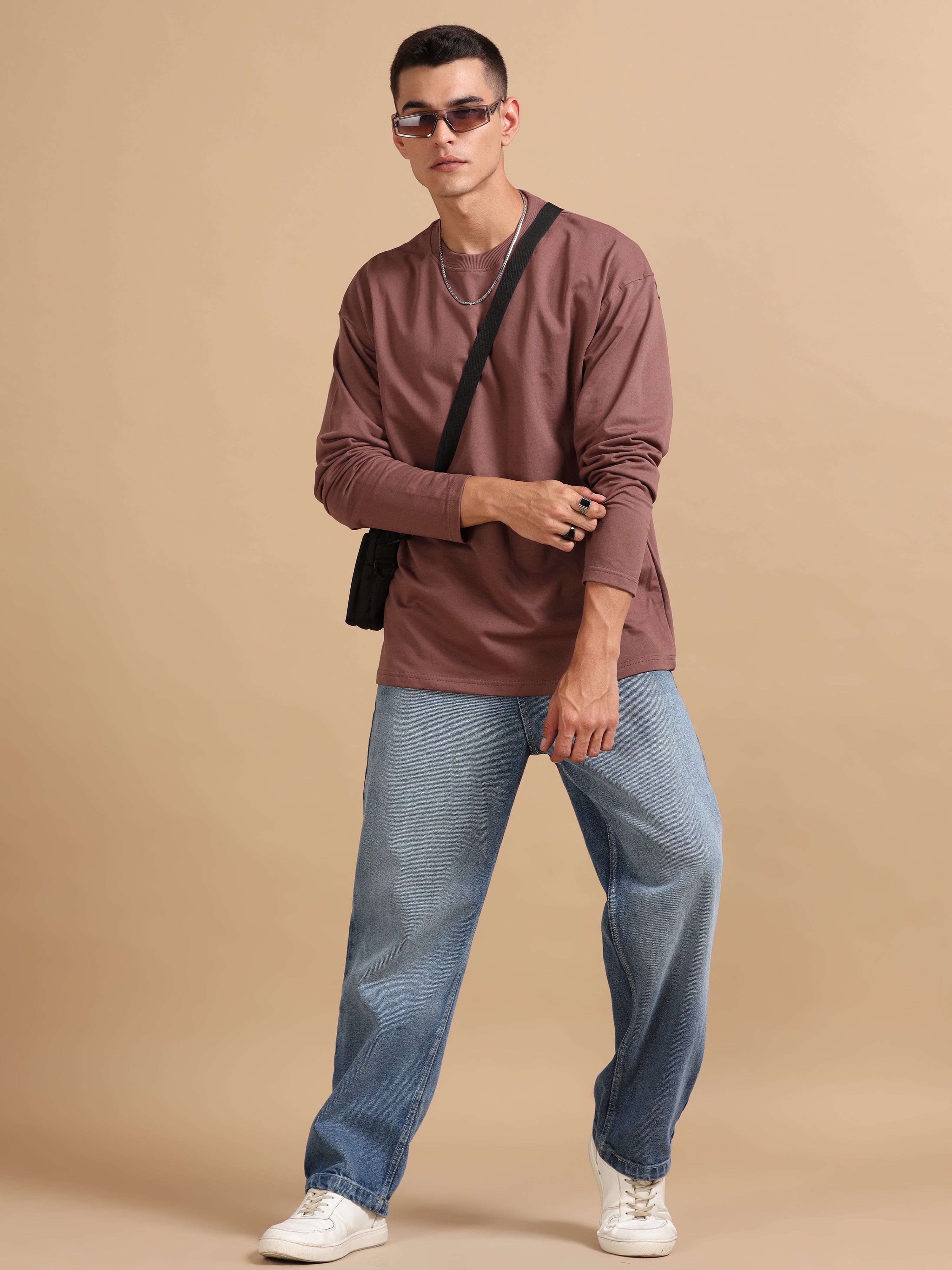 Oversize Fullsleeve Tshirt 240 gsm ( Liver )