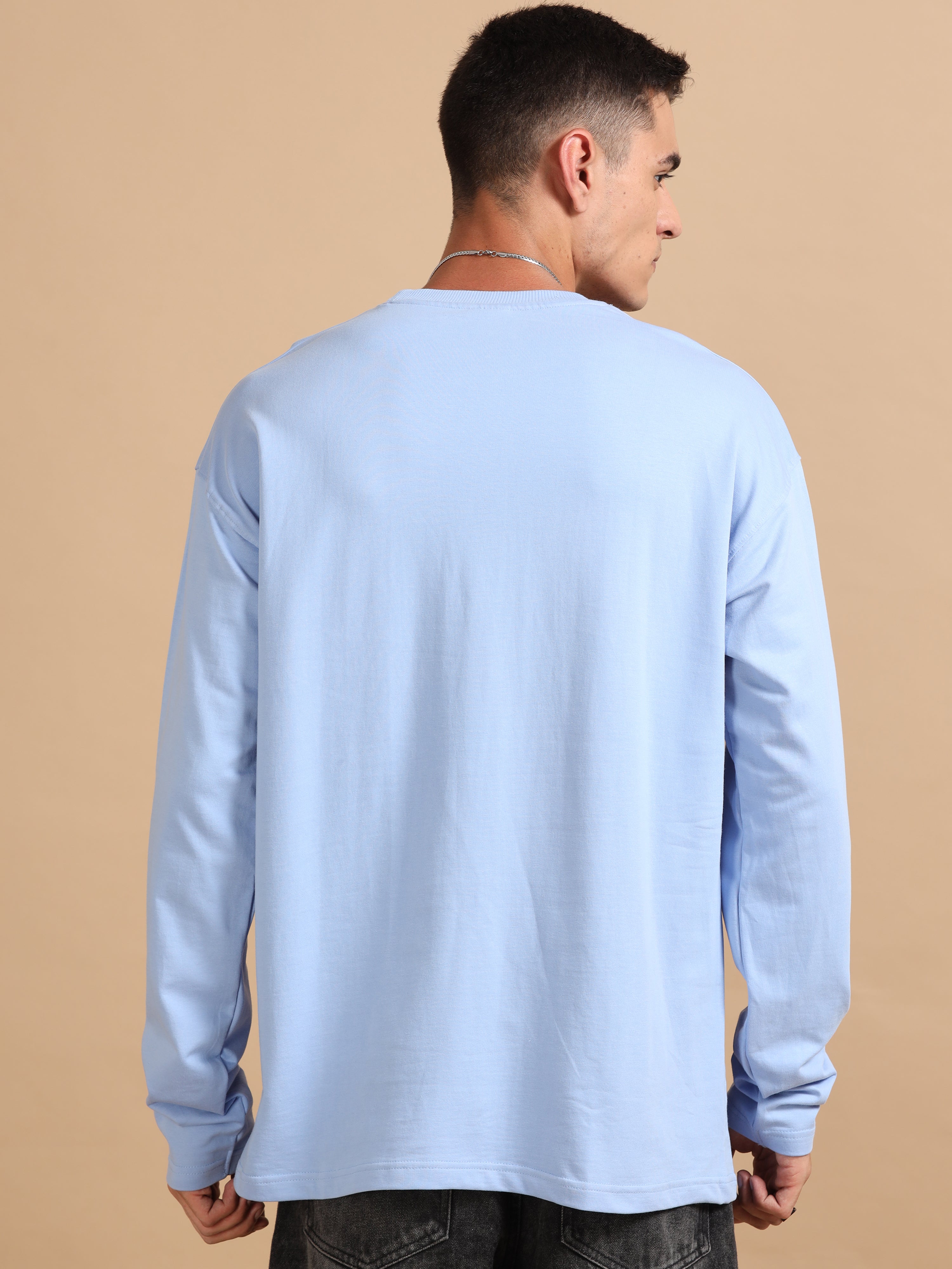 Oversize Fullsleeve Tshirt 240 gsm ( Air Blue  )