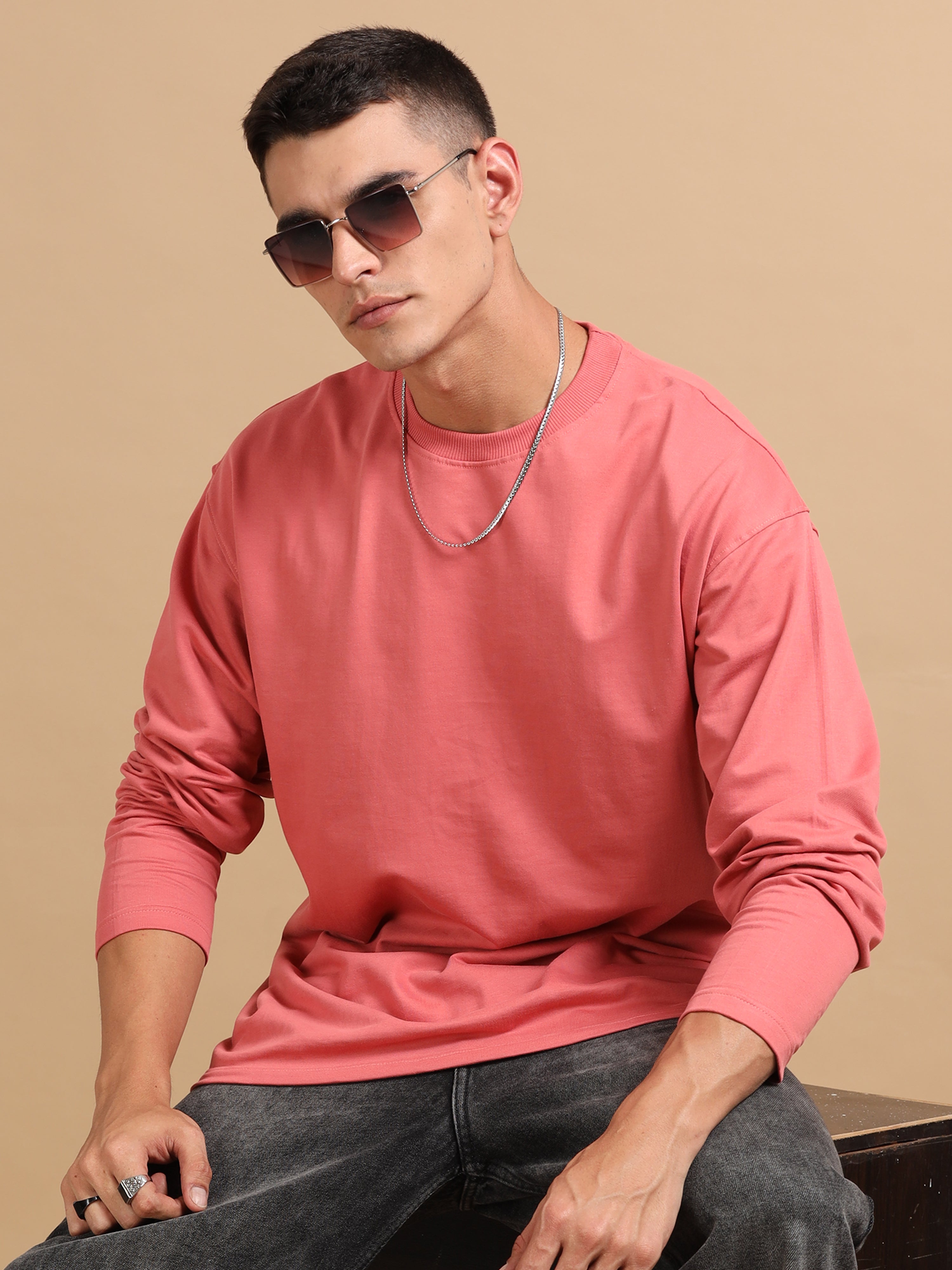 Oversize Fullsleeve Tshirt 240 gsm ( Plum )