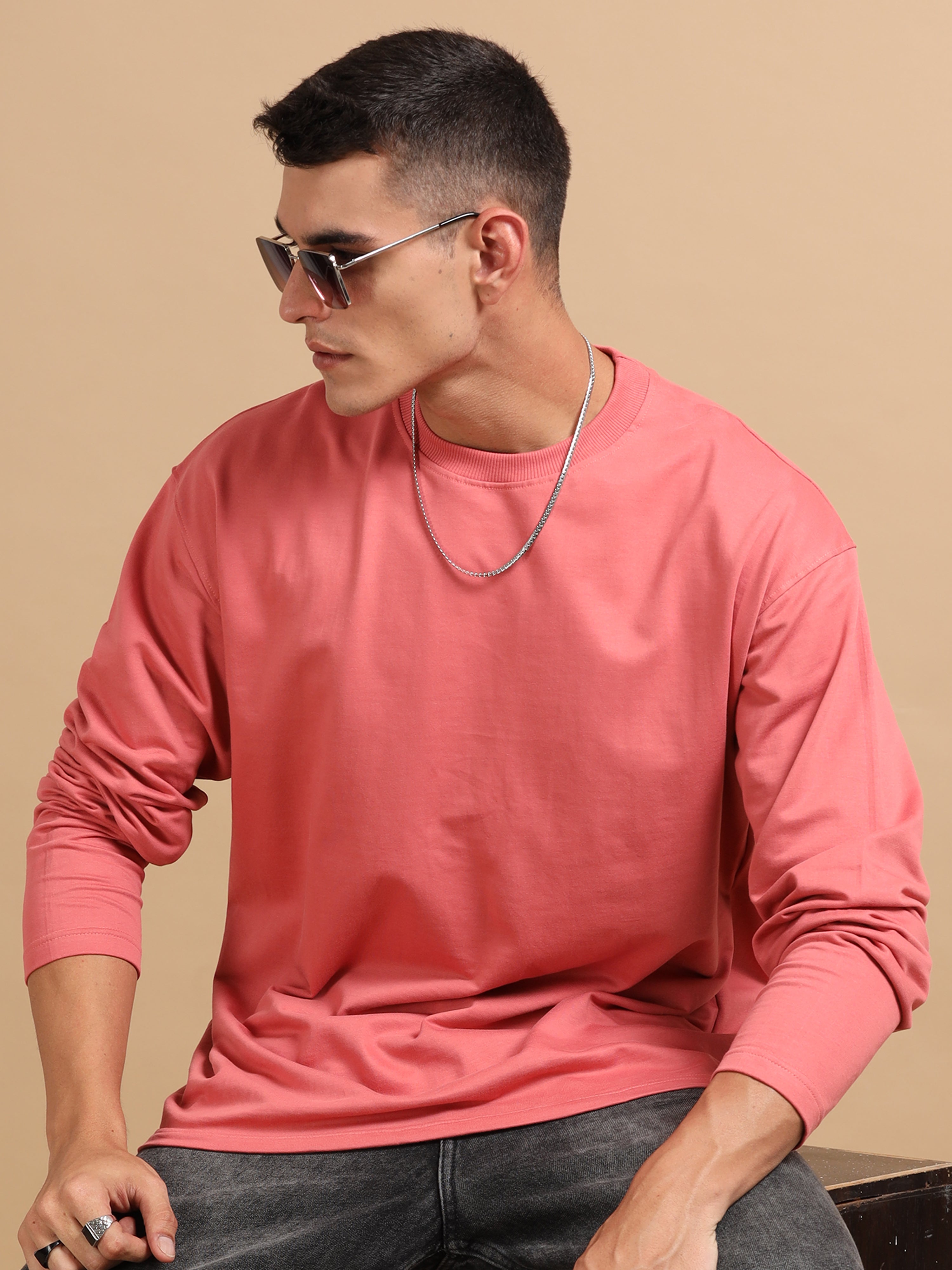 Oversize Fullsleeve Tshirt 240 gsm ( Plum )