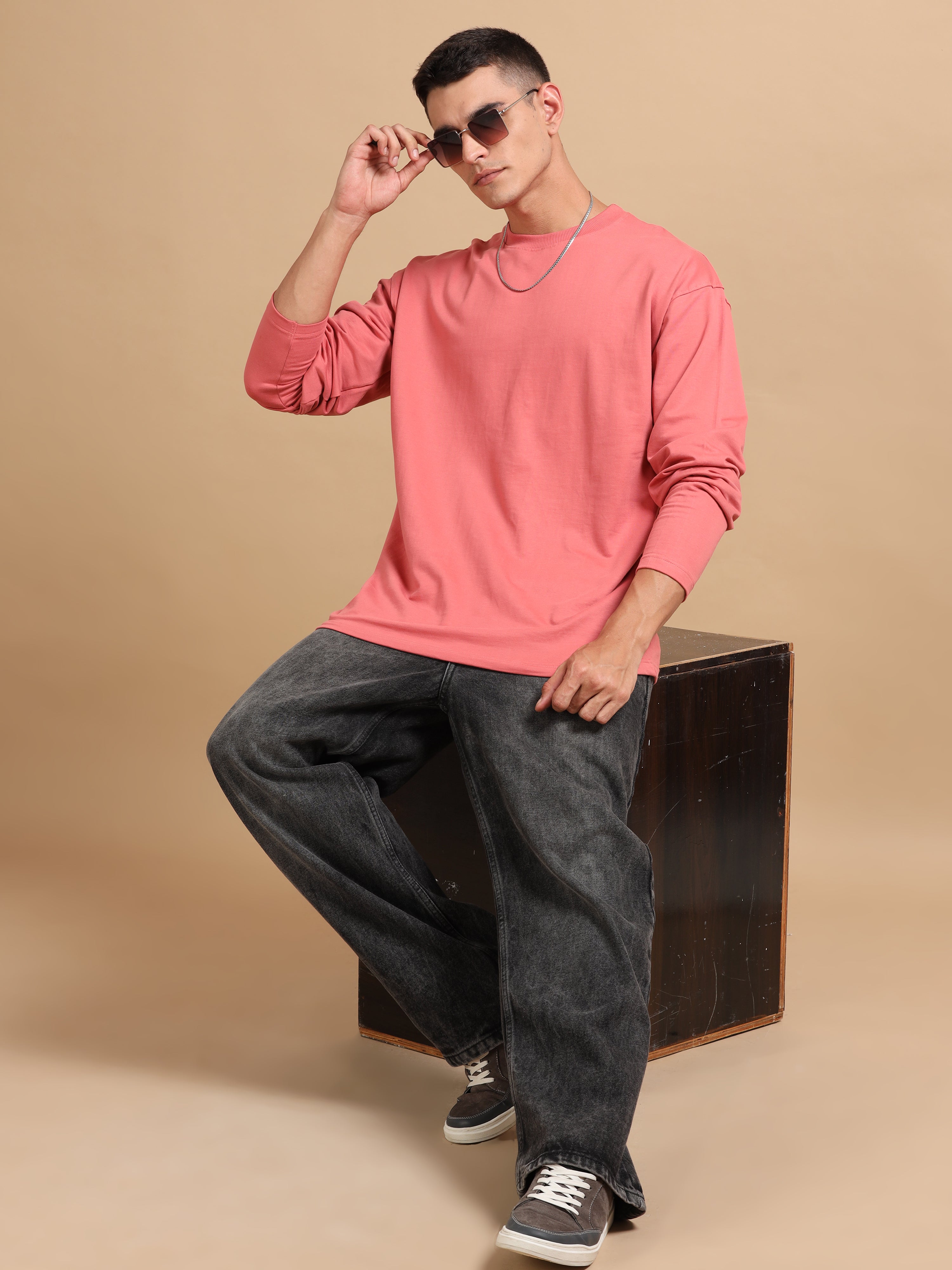 Oversize Fullsleeve Tshirt 240 gsm ( Plum )
