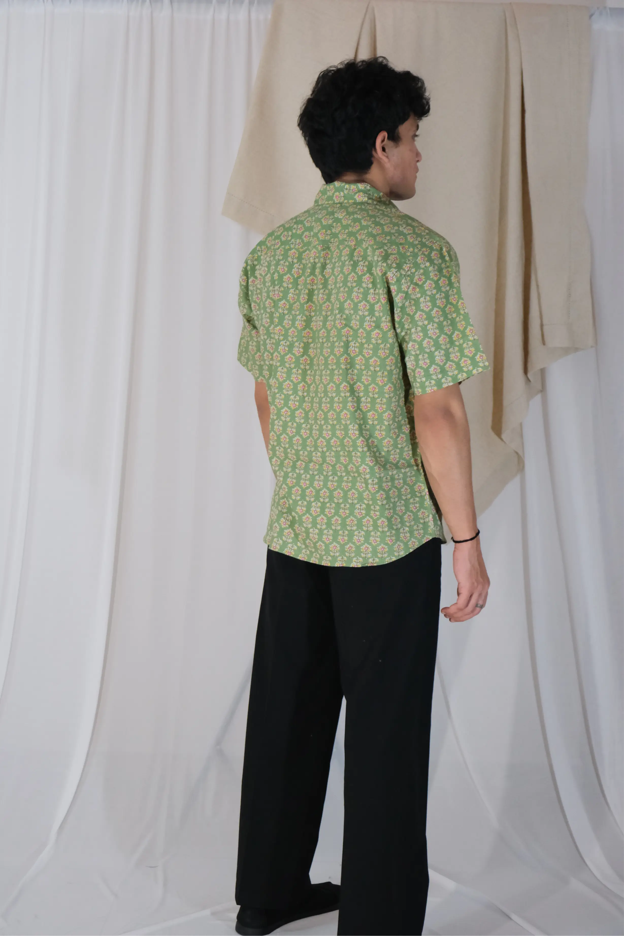 Parrot Green Floral Shirt