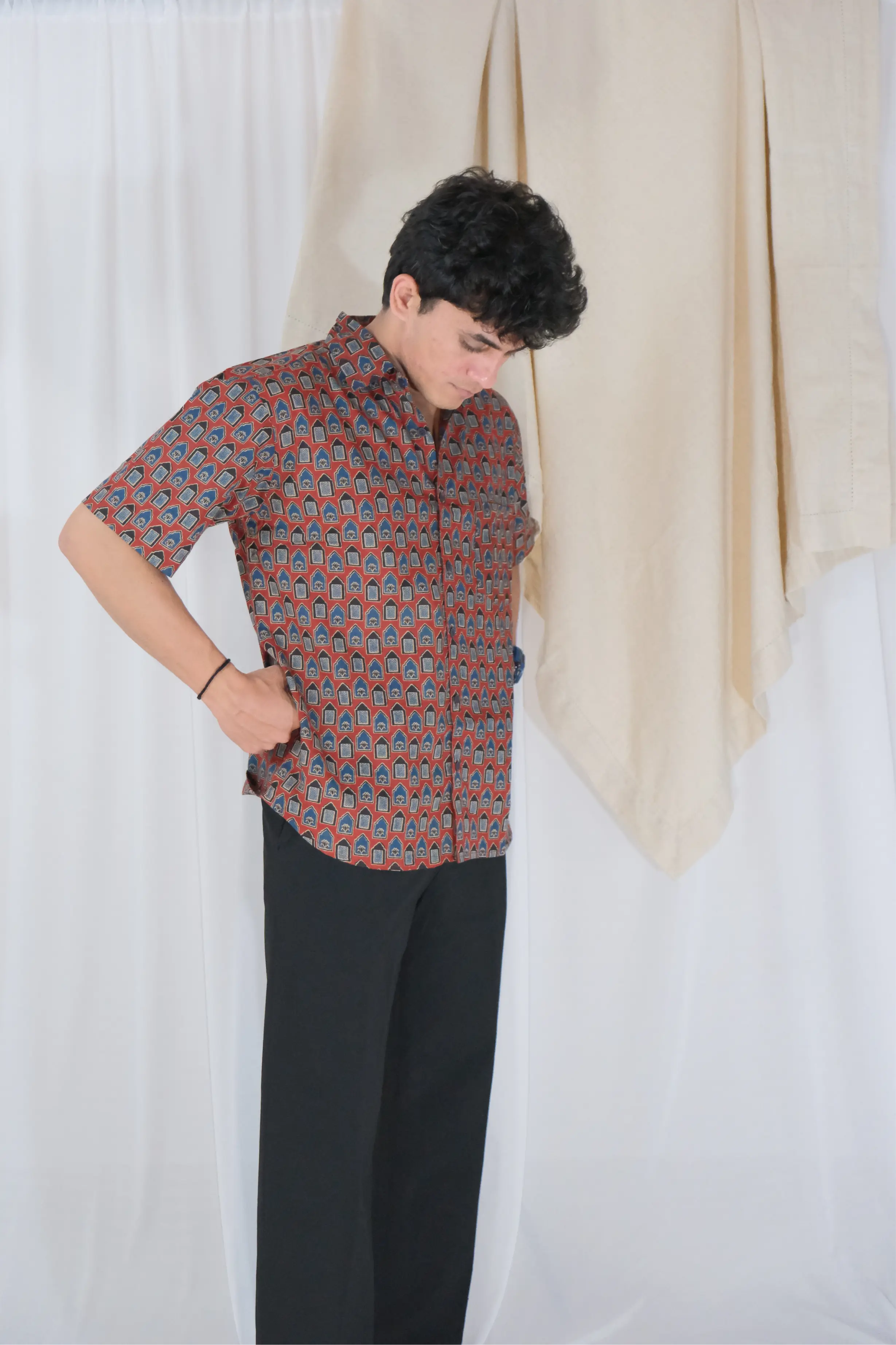 Rusty Red Ajrakh Shirt