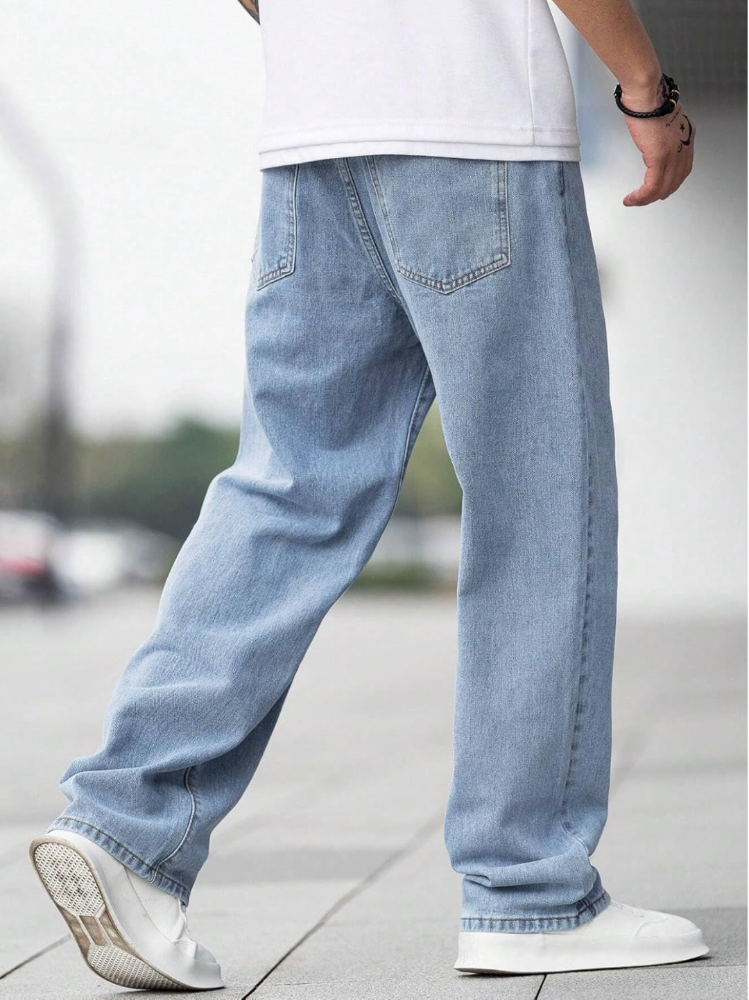 Light blue jeans for man