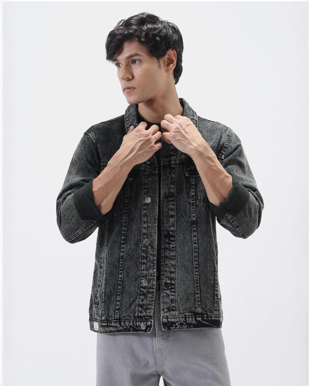 Men’s Charcoal Black Denim Jacket